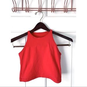American Apparel Red Sleeveless Crop Top